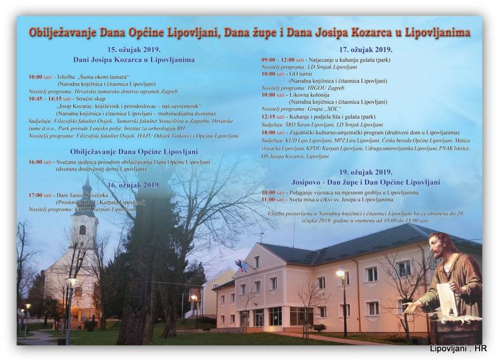 Obilježavanje Dana Općine Lipovljani, Dana župe i Dana Josipa Kozarca u Lipovljanima