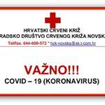 Obavijest Gradskog crvenog križa Novska
