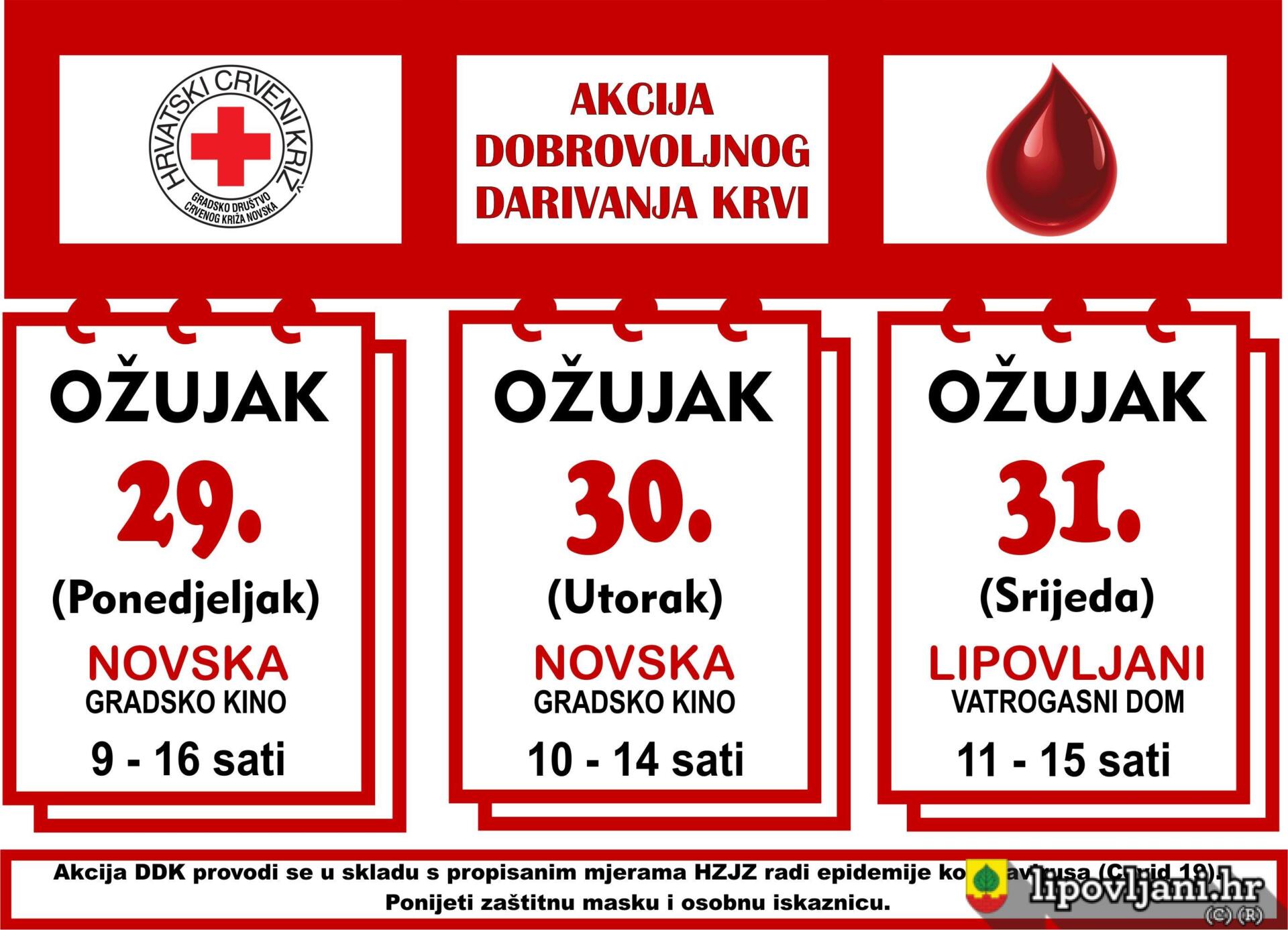 Poziv na dobrovoljno darivanje krvi