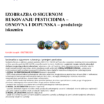 IZOBRAZBA O SIGURNOM RUKOVANJU PESTICIDIMA – OSNOVNA I DOPUNSKA – produženje iskaznica 